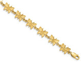 14K Yellow Gold Polished Charm Butterfly Bracelet (7.00 Inches)